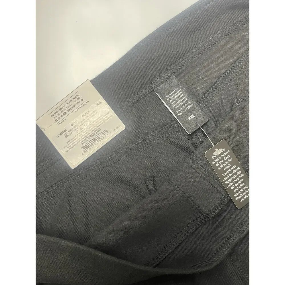 Hue Women's Yoga Stretch & Soft Wide Waistband Denim Leggings, True Black XXL‎